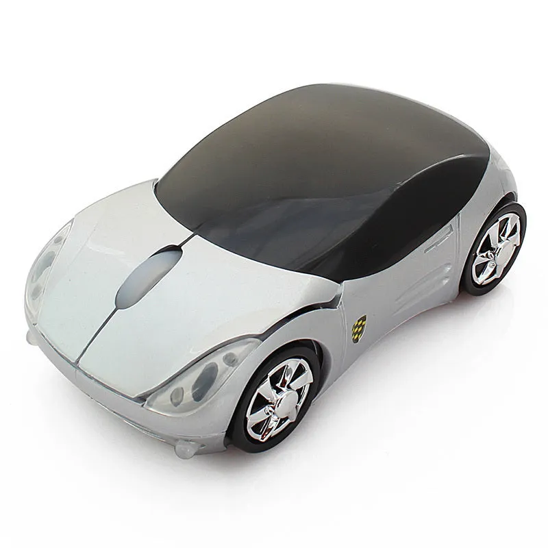 Wireless car mouse in pink compact design with USB receiver for notebook and desktop computers