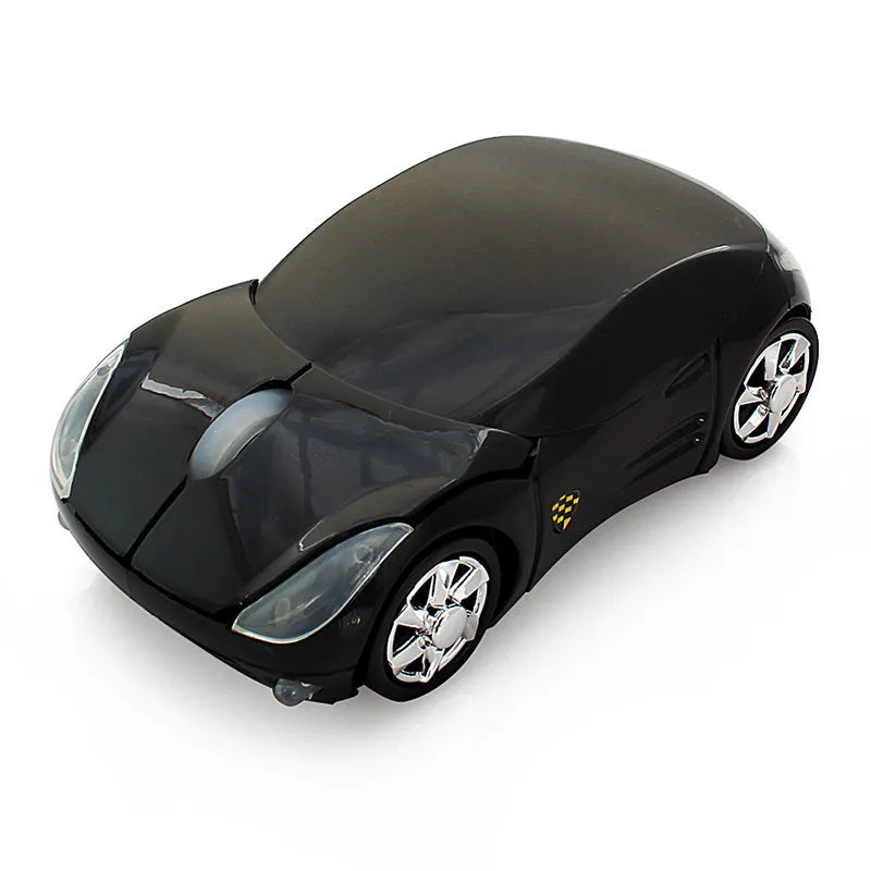 Wireless car mouse in pink compact design with USB receiver for notebook and desktop computers