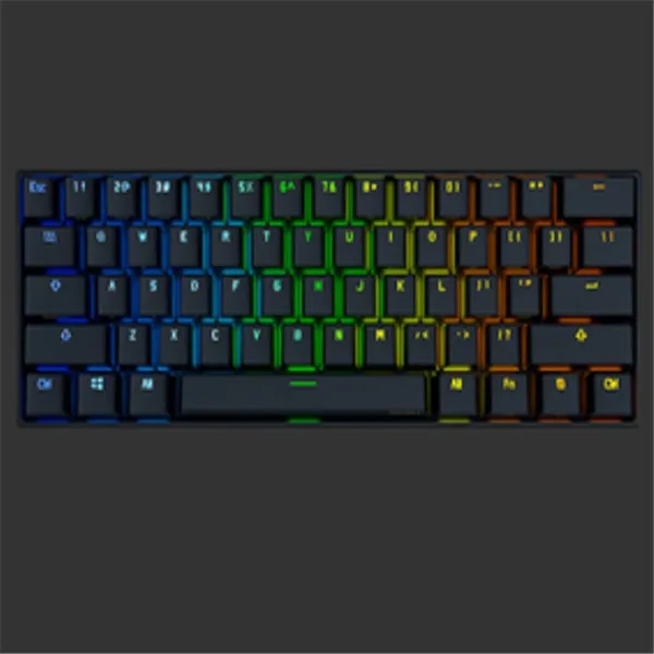Wireless Bluetooth mechanical keyboard with black keycaps, compact layout, showing multimedia function keys and USB port