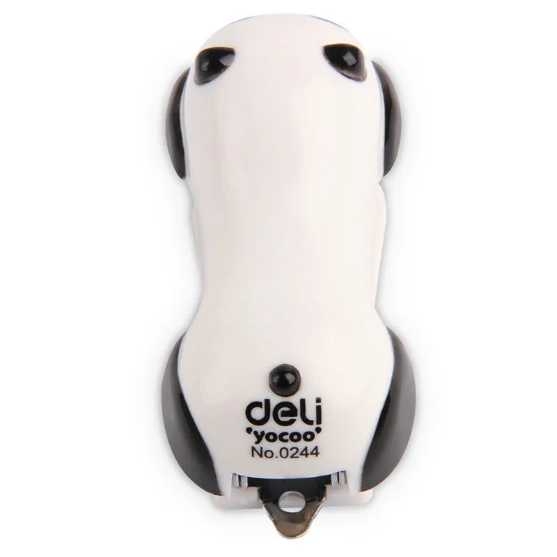 Cartoon Panda No. 10 stapler in black and white on a desk, size 6x4x3cm