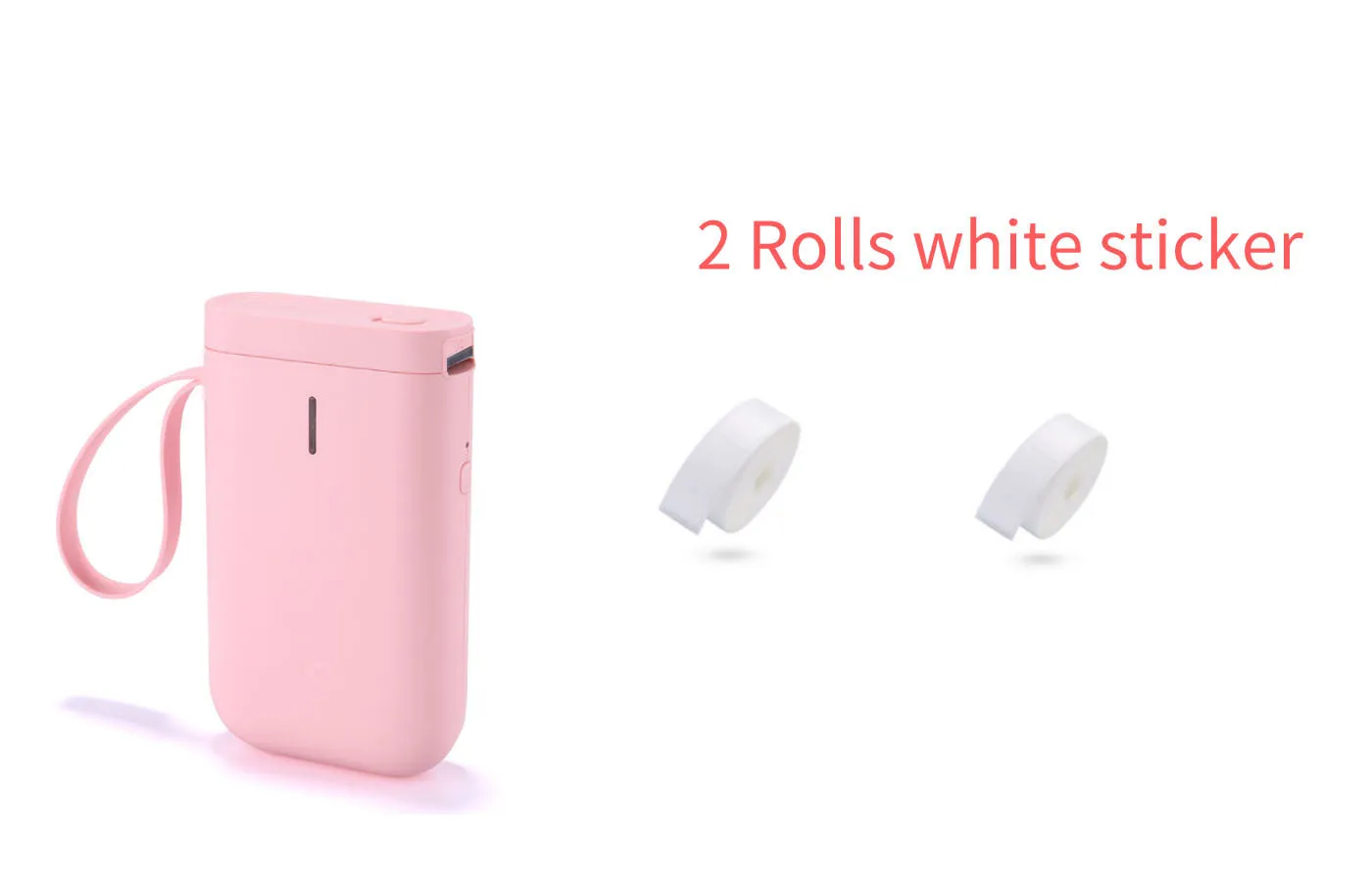 Mini portable Bluetooth thermal label printer in black, 130x75x28mm, with 203dpi print head and 15mm label roll