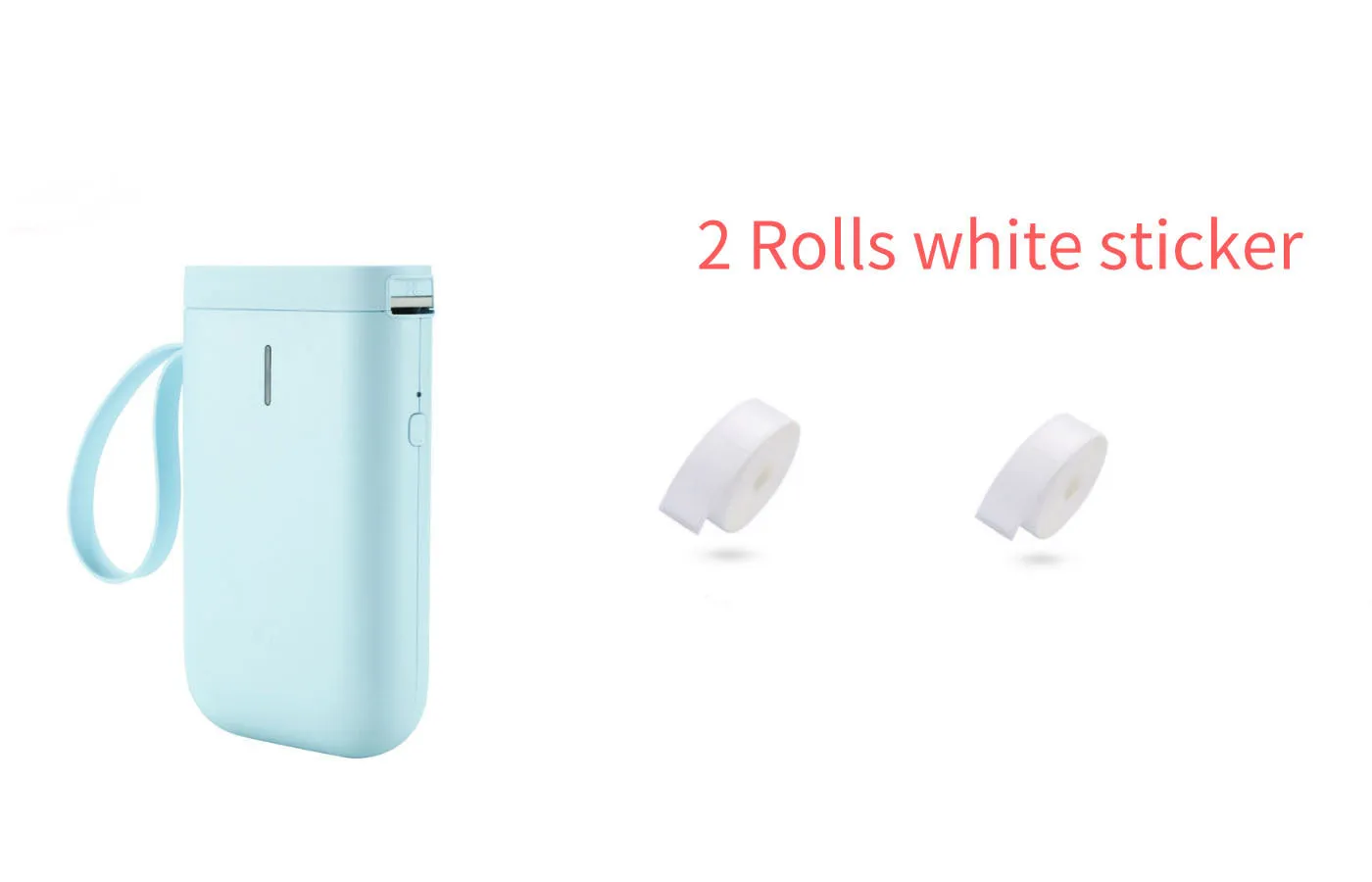 Mini portable Bluetooth thermal label printer in black, 130x75x28mm, with 203dpi print head and 15mm label roll