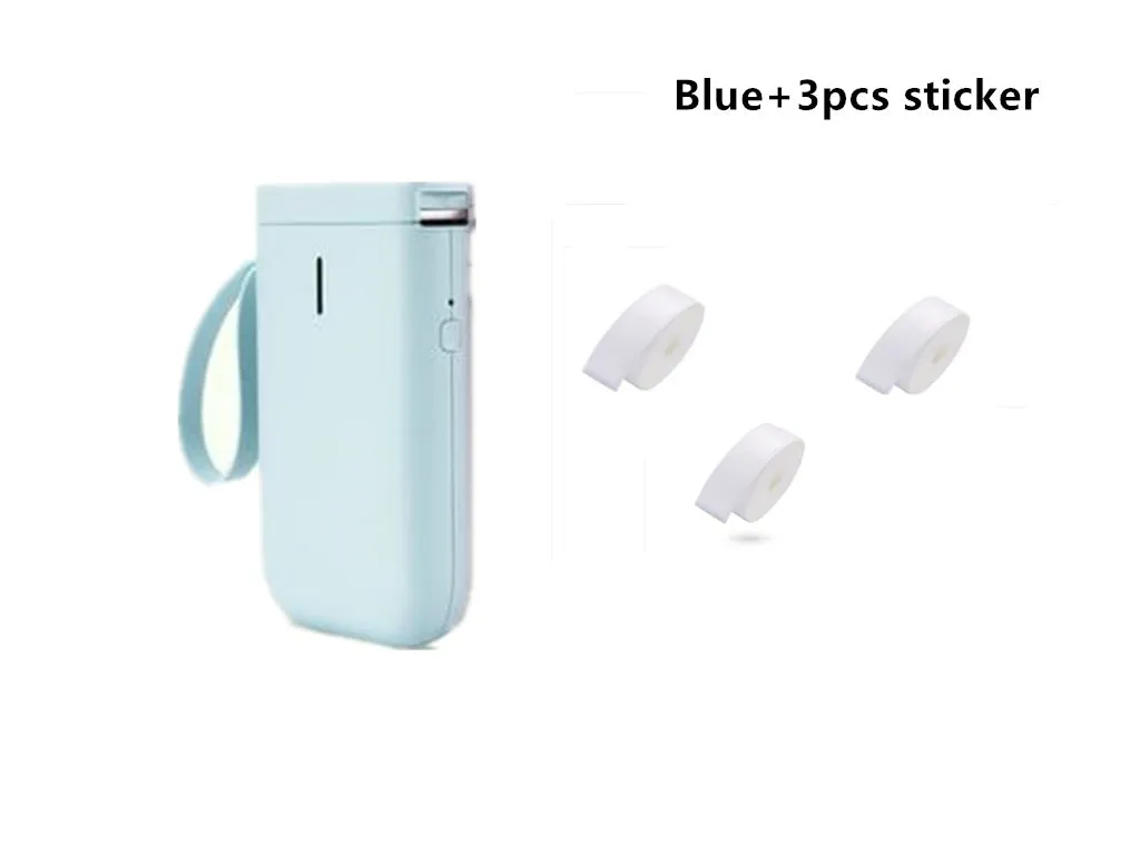 Mini portable Bluetooth thermal label printer in black, 130x75x28mm, with 203dpi print head and 15mm label roll