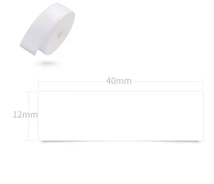 Mini portable Bluetooth thermal label printer in black, 130x75x28mm, with 203dpi print head and 15mm label roll