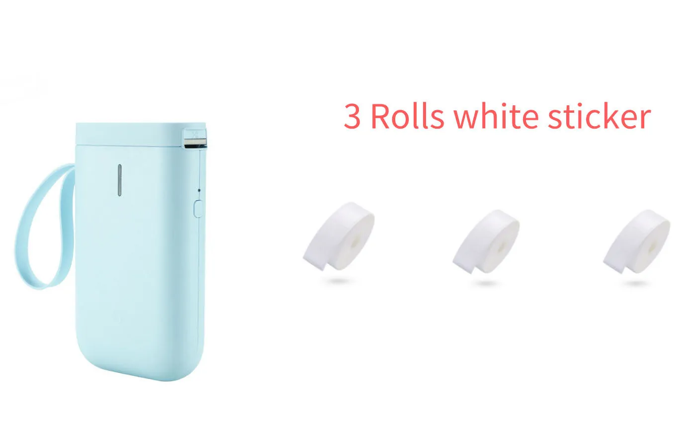 Mini portable Bluetooth thermal label printer in black, 130x75x28mm, with 203dpi print head and 15mm label roll