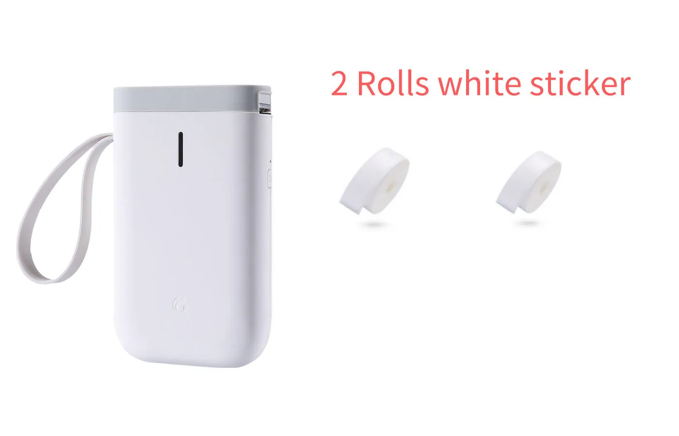 Mini portable Bluetooth thermal label printer in black, 130x75x28mm, with 203dpi print head and 15mm label roll