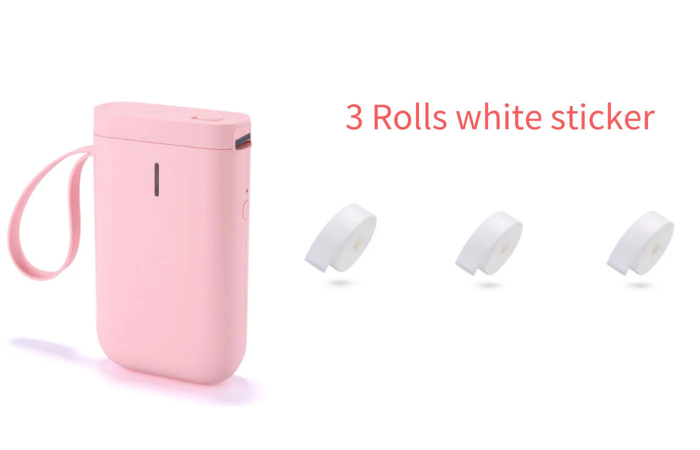 Mini portable Bluetooth thermal label printer in black, 130x75x28mm, with 203dpi print head and 15mm label roll