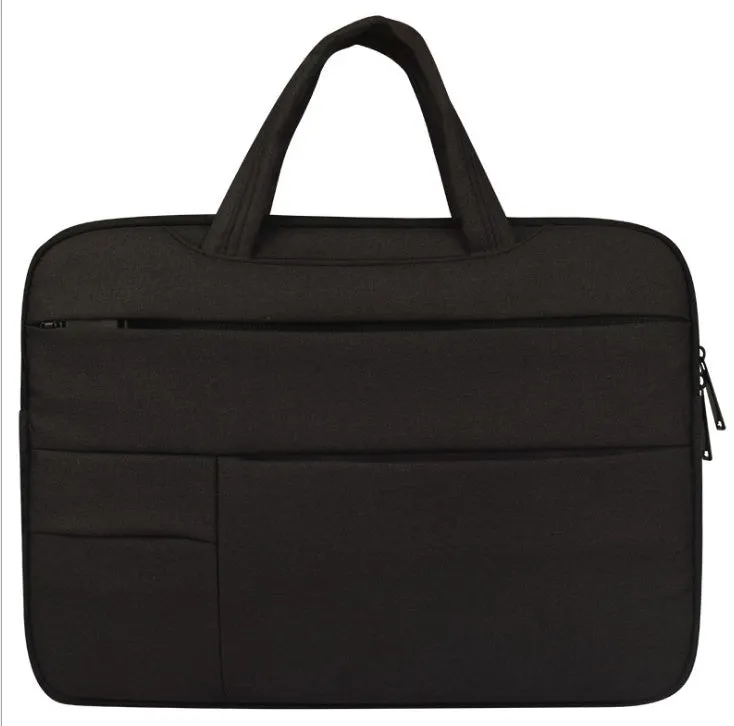 Nylon laptop briefcase with zipper closure, available in multiple colours, fits 11-15.6 inch laptops