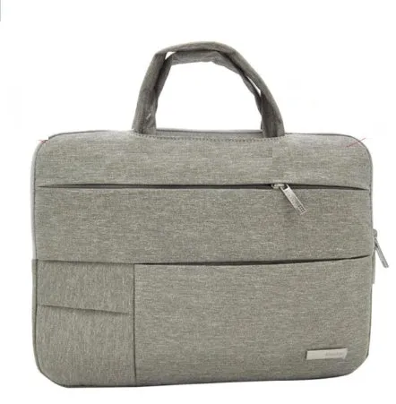 Nylon laptop briefcase with zipper closure, available in multiple colours, fits 11-15.6 inch laptops