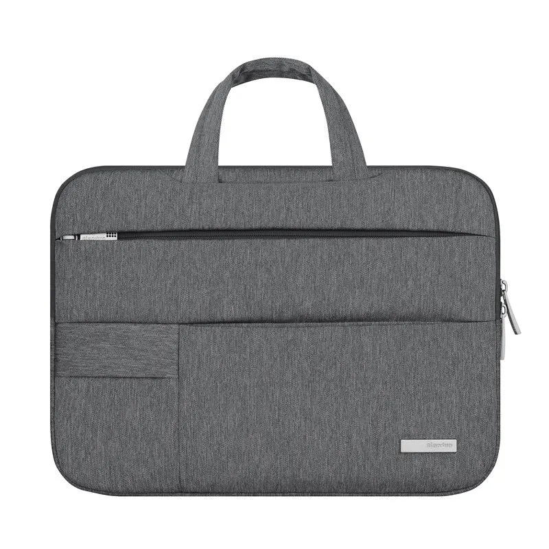 Nylon laptop briefcase with zipper closure, available in multiple colours, fits 11-15.6 inch laptops