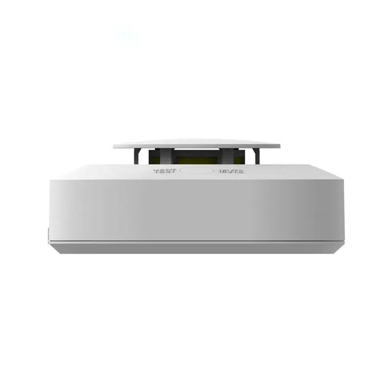White wireless smoke detector fire alarm with DC9V battery slot and 433MHz wireless signal