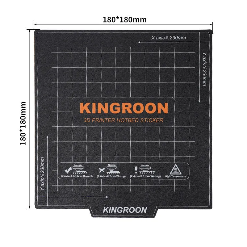 Three sizes of magnetic 3D printing platform film with anti-warping edge, 180mm, 235mm, and 310mm square sheets