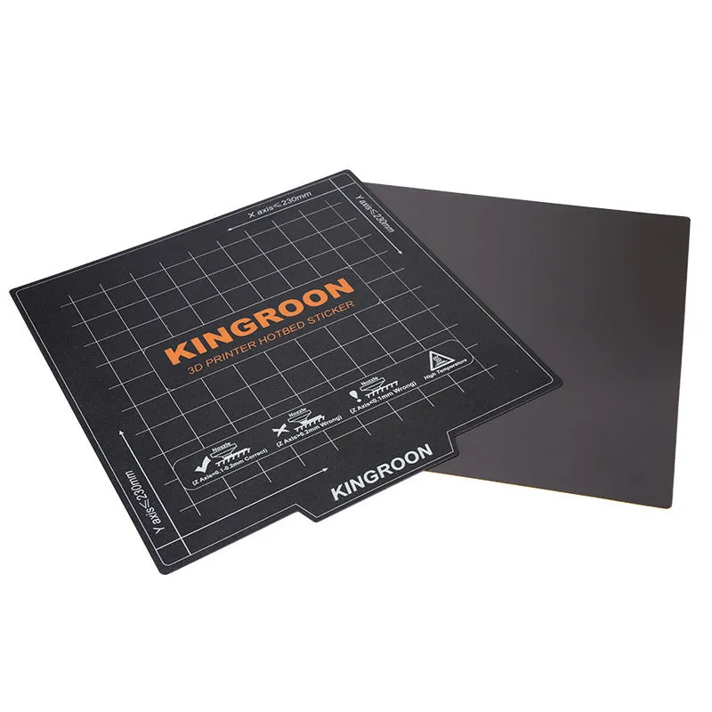 Three sizes of magnetic 3D printing platform film with anti-warping edge, 180mm, 235mm, and 310mm square sheets
