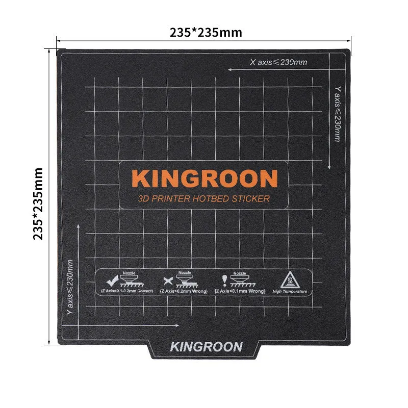 Three sizes of magnetic 3D printing platform film with anti-warping edge, 180mm, 235mm, and 310mm square sheets