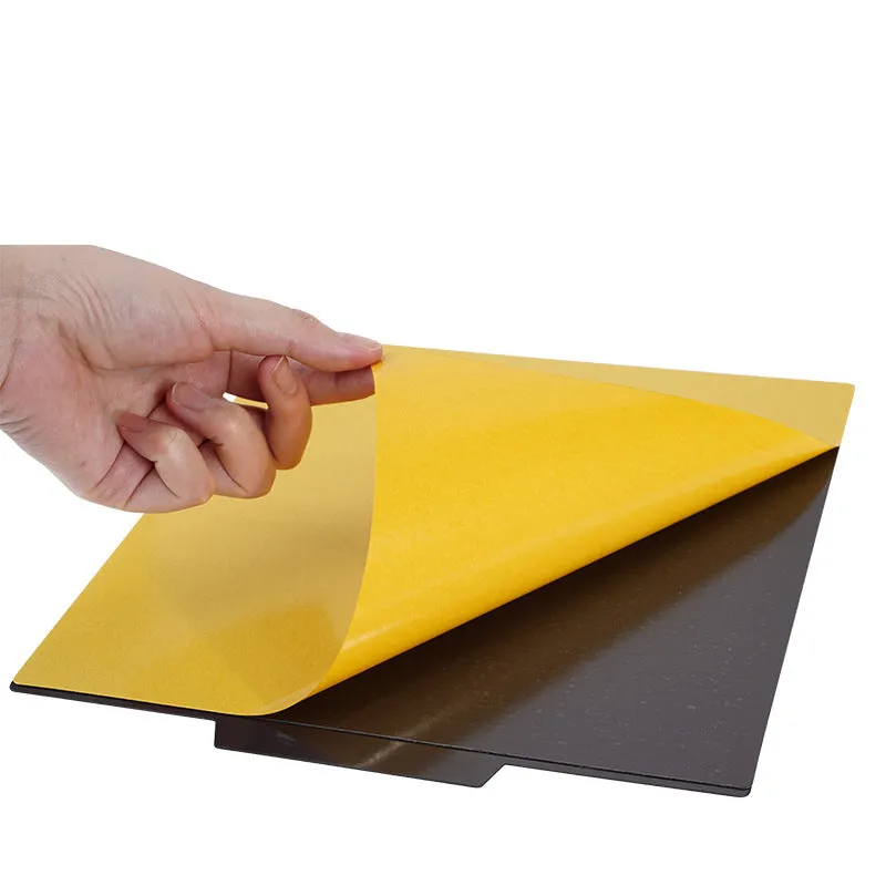 Three sizes of magnetic 3D printing platform film with anti-warping edge, 180mm, 235mm, and 310mm square sheets