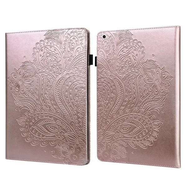 Flat holster imitation leather tablet case in coffee colour with card holder slots