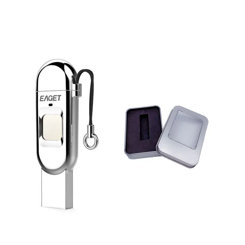 64GB light gray fingerprint encryption dual-interface U disk with Type C and USB 3.0 metal shell