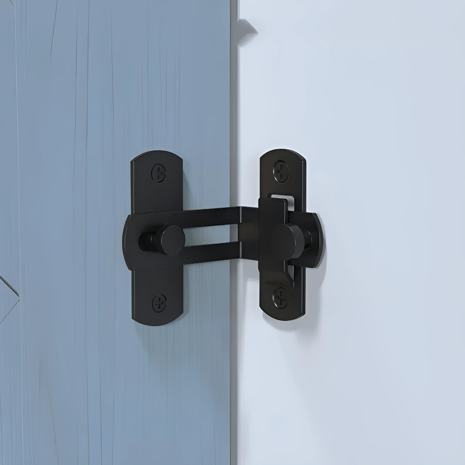 Stainless steel and carbon steel sliding door lock with flat shackle for barn doors