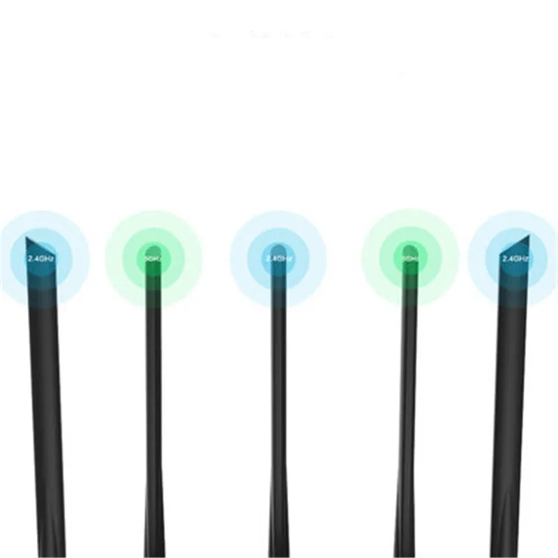 Dual-band router AC7 black with four LAN ports, compact 220x141.5x49mm