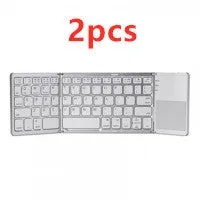 Folding Bluetooth keyboard with 64 ABS keys and black colour, folded for travel
