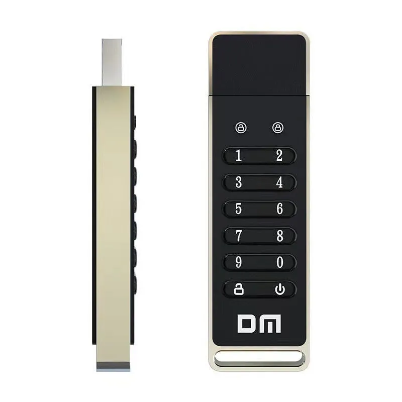 Metal 64GB USB 3.0 flash drive with fingerprint encryption and digital button security