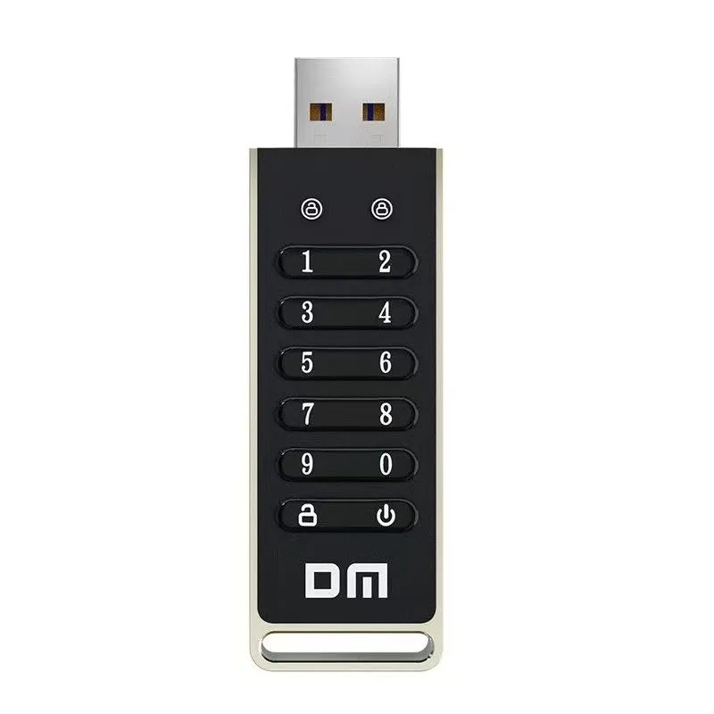 Metal 64GB USB 3.0 flash drive with fingerprint encryption and digital button security