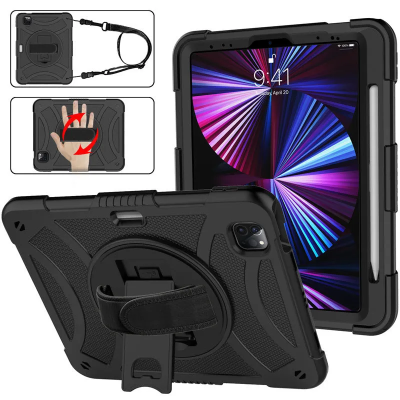iPad rotating bracket strap silicone protective case with magnetic suction in multiple colour options