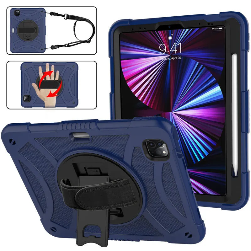 iPad rotating bracket strap silicone protective case with magnetic suction in multiple colour options
