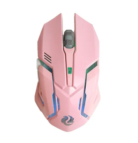 Wireless silent gaming mouse T1 black model with ergonomic shape and four-way scroll wheel