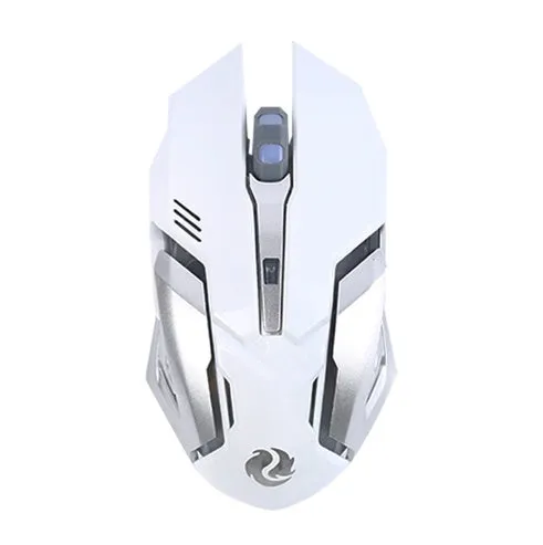 Wireless silent gaming mouse T1 black model with ergonomic shape and four-way scroll wheel