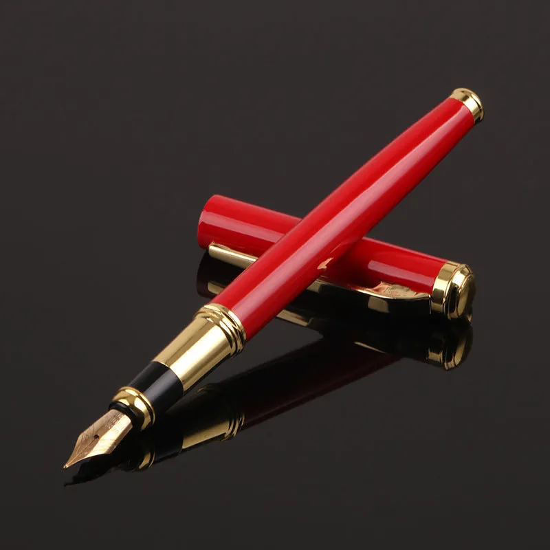 Metal body pen with 0.5mm Yijin nib in black and red colours for office writing