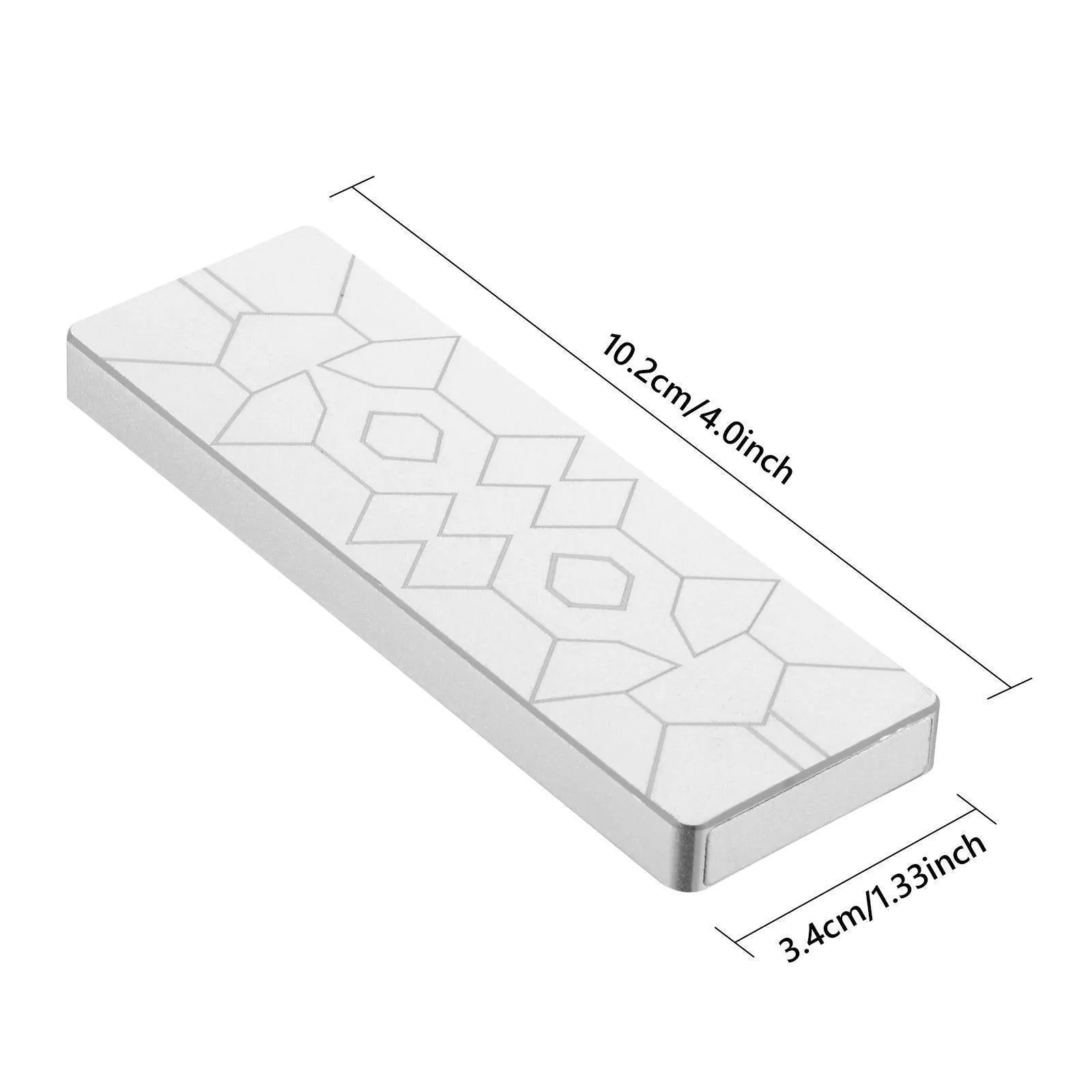 Ultra-thin metal mobile SSD portable hard drive 100mm x 70mm in silver