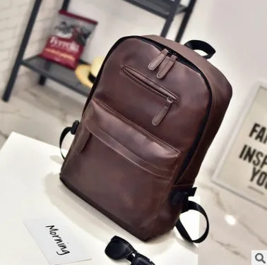PU men's casual shoulder bag square vertical section black colour with stitching details and double strap
