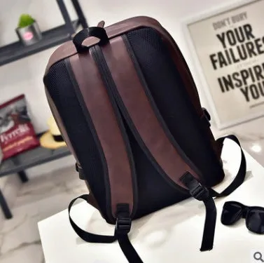 PU men's casual shoulder bag square vertical section black colour with stitching details and double strap
