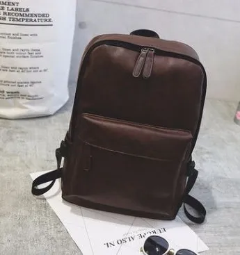 PU men's casual shoulder bag square vertical section black colour with stitching details and double strap