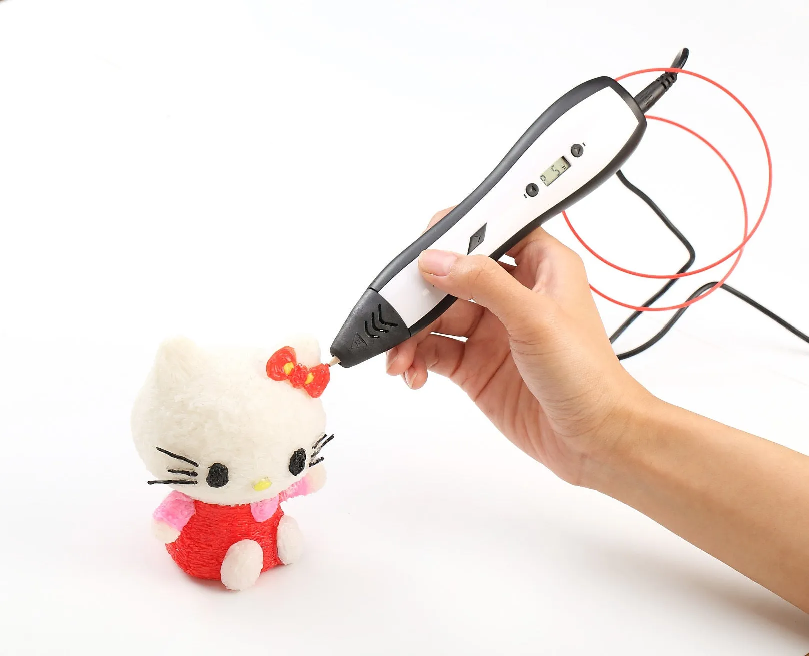 3D printing pen for children with LCD screen and ceramic nozzle in blue, orange, purple, white