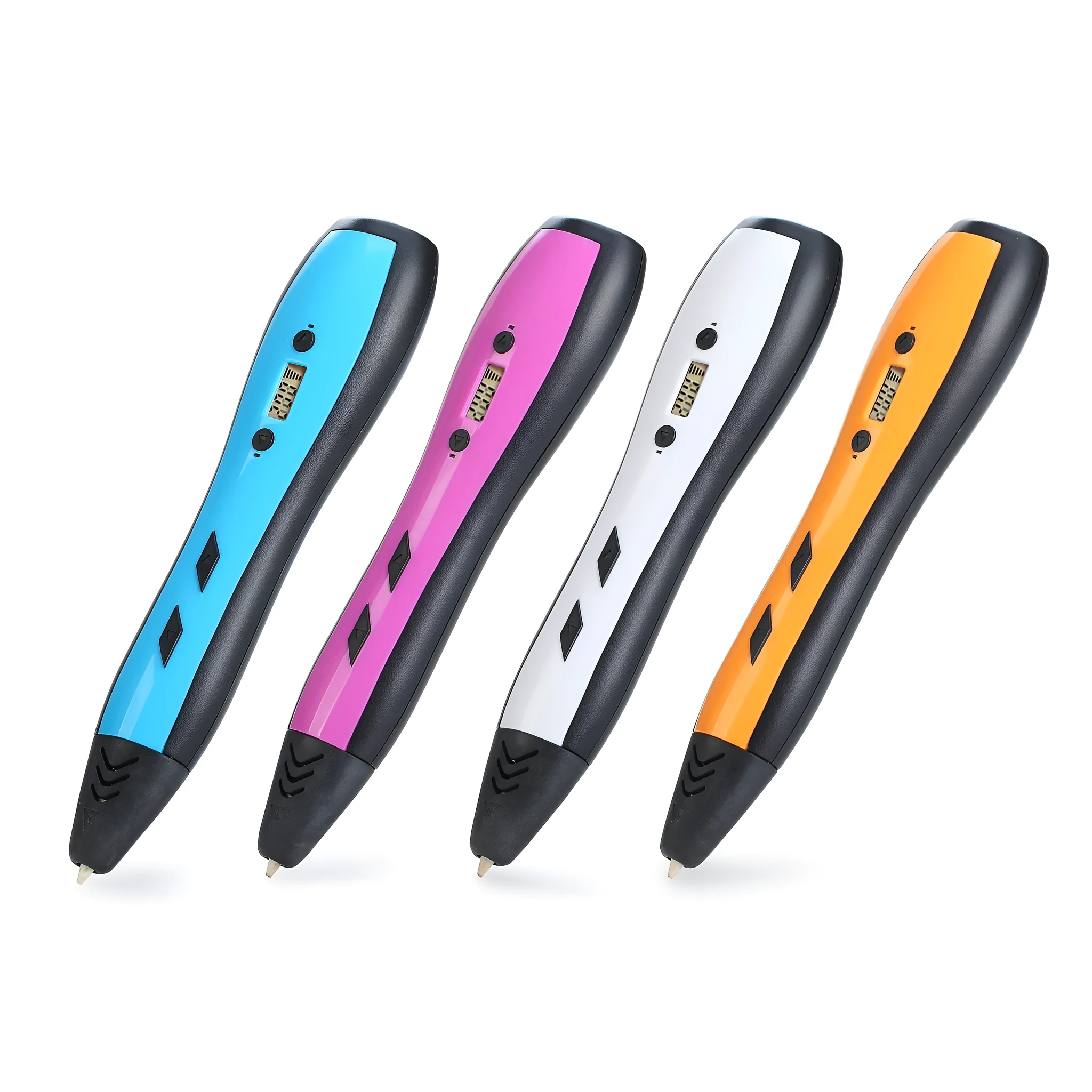 3D printing pen for children with LCD screen and ceramic nozzle in blue, orange, purple, white