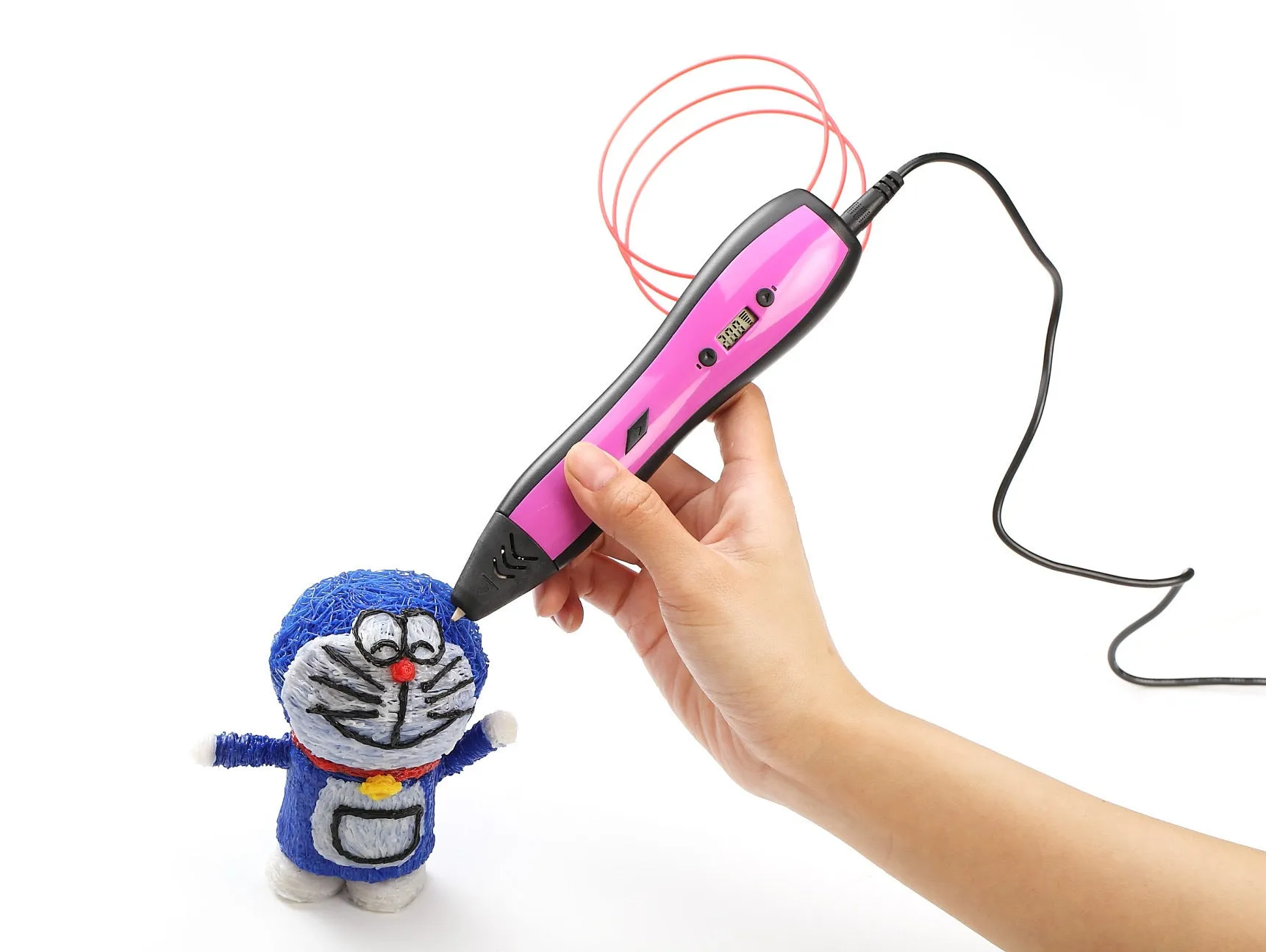 3D printing pen for children with LCD screen and ceramic nozzle in blue, orange, purple, white