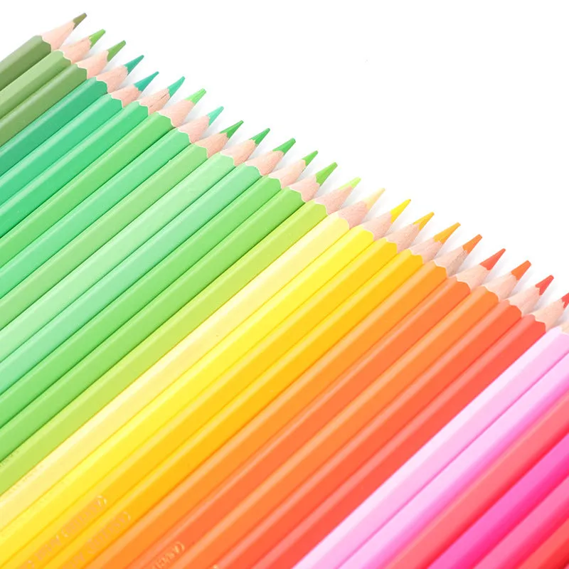 120 coloured pencils in a rosewood shell, showing a range of colours from red to purple