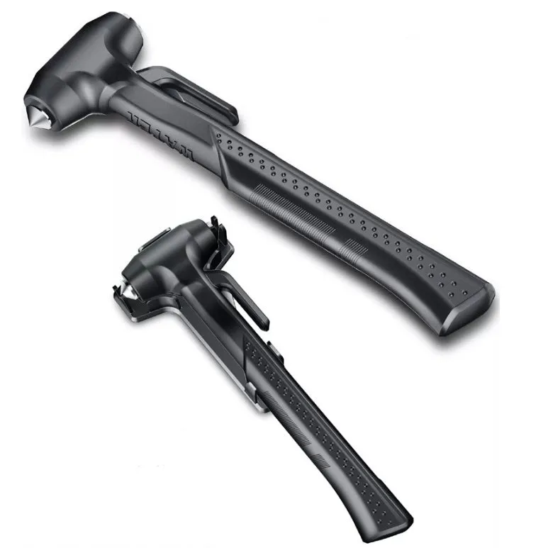 ABS high carbon steel window breaker safety hammer for vehicle emergency escape in black colour