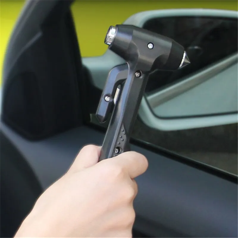 ABS high carbon steel window breaker safety hammer for vehicle emergency escape in black colour