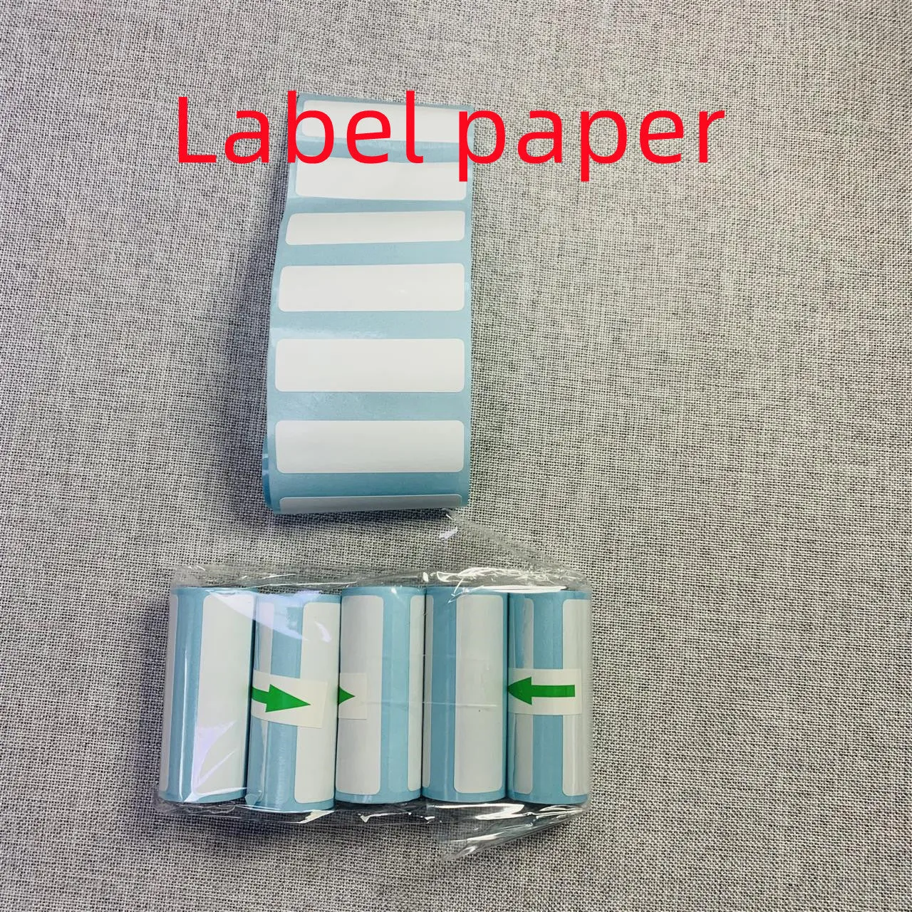 Mini label thermal printer C20 white model with Bluetooth and USB port on a desk