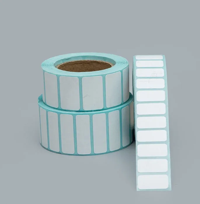 Roll of 20x10mm waterproof stickers, 3000 double-row labels on black and blue hot paper