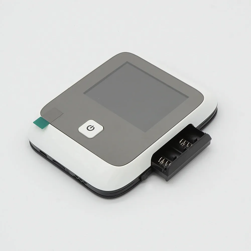 White video doorbell peephole camera with high resolution display replacing standard door viewer