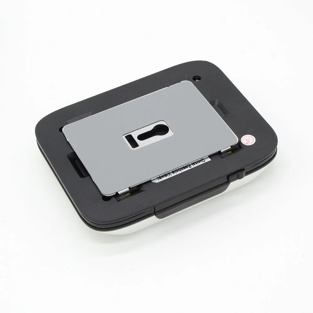 White video doorbell peephole camera with high resolution display replacing standard door viewer