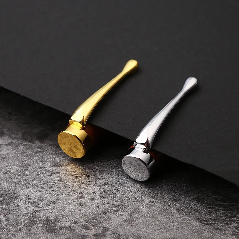 Gold metal and rosewood ballpoint pen 14cm long with cap