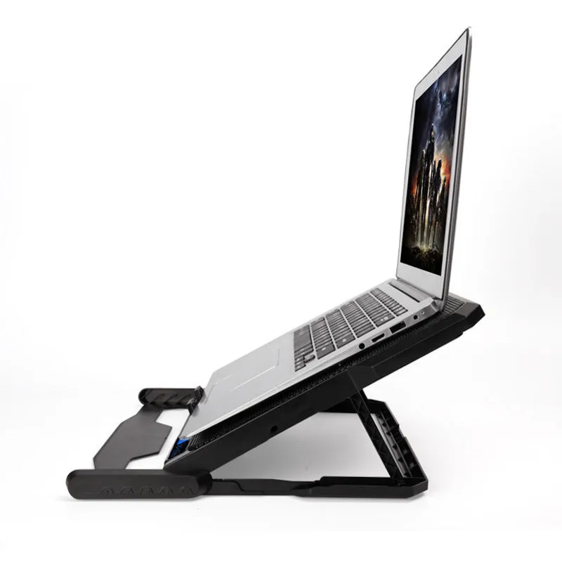 Laptop cooling board metal mesh air cooling fan for notebook Ultrabook black