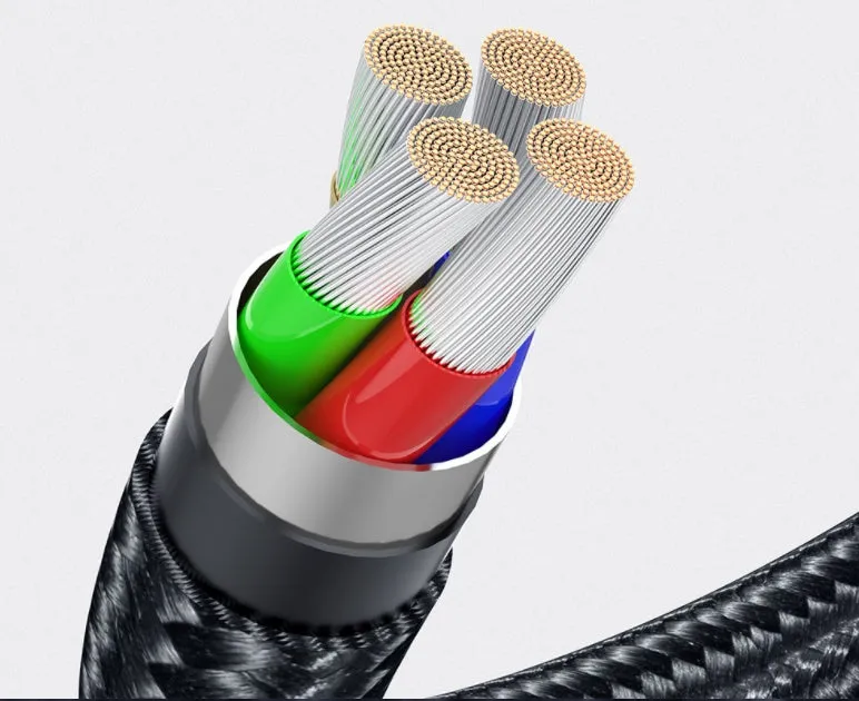 Essager 360-degree rotate magnetic USB-C charging cable with nylon braid, blue LED indicator, and aluminium alloy connector in black