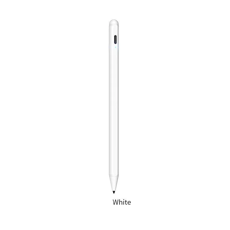White PH25 Capacitor Pen stylus for iPad 2018-2019 models with 1.0mm fine nib and aluminium alloy body