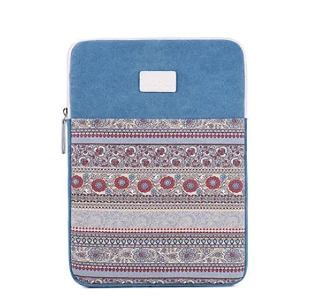 Canvas laptop sleeve bag for 15 inch notebook with shoulder strap, black style option